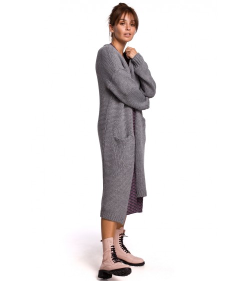Sweter Kardigan Model BK053 Grey - BE Knit