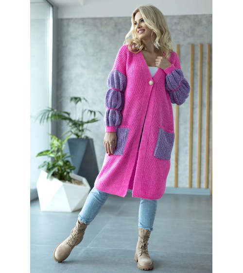 Sweter Kardigan Model 30086 Neon Pink - PeeKaBoo