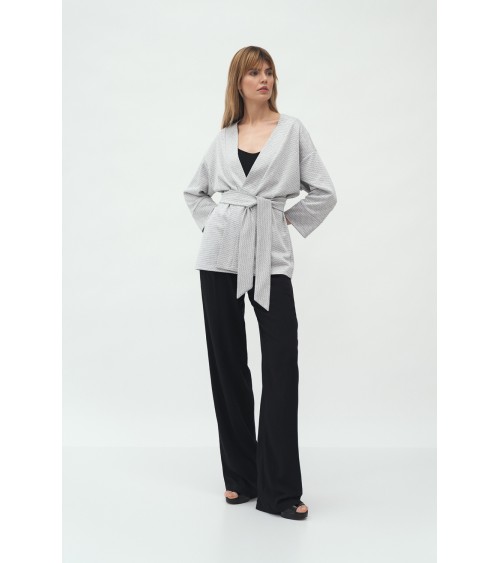 Sweter Szare kimono we wzór Z40 Grey - Nife