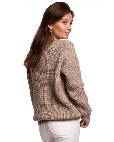 Sweter Damski Model BK052 Cappuccino - BE Knit