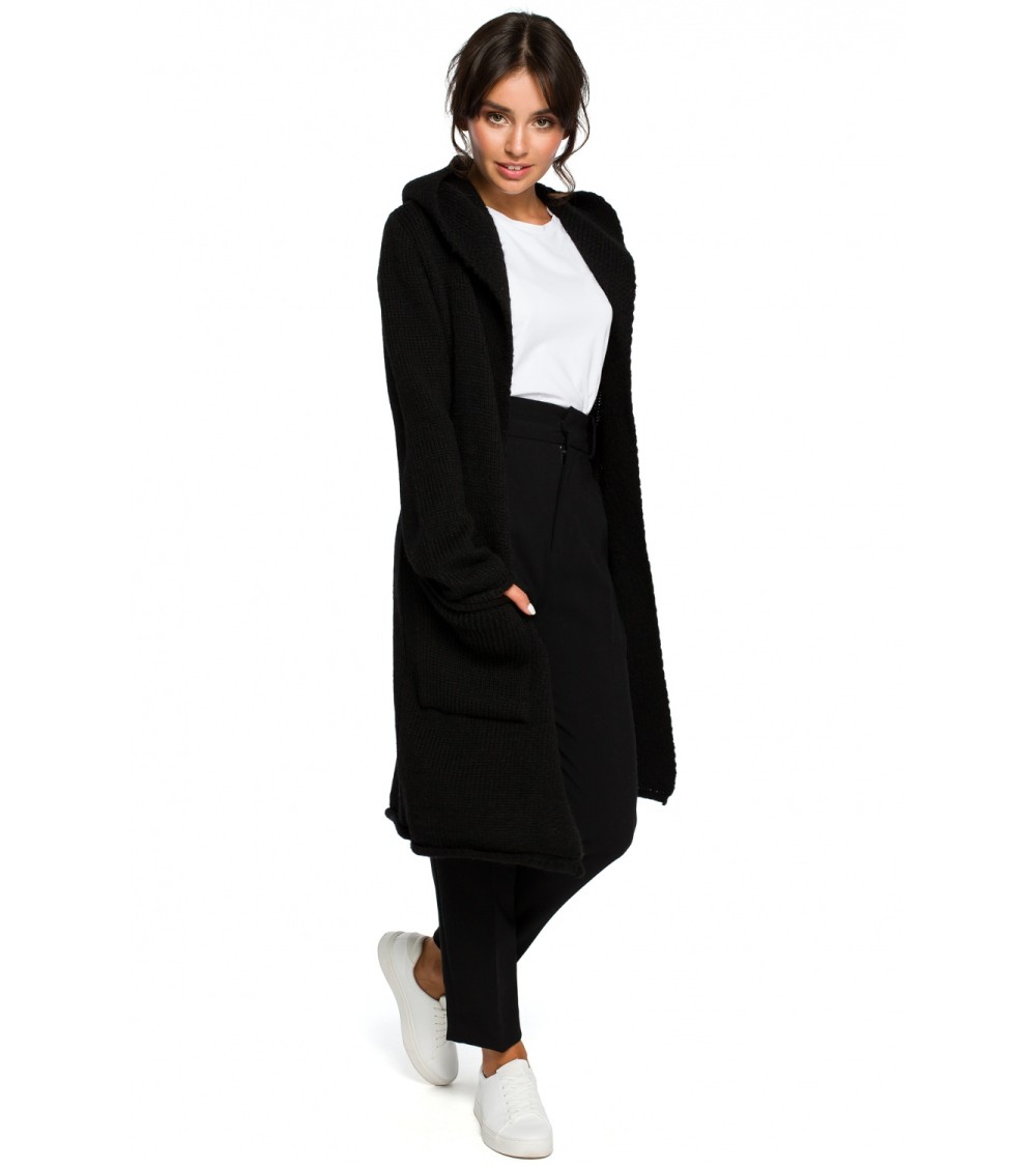 Sweter Kardigan Model BK016 Black - BE Knit