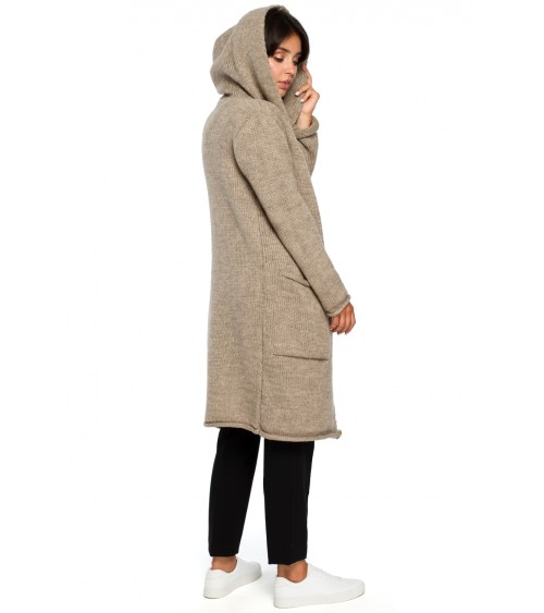Sweter Kardigan Model BK016 Light Brown - BE Knit