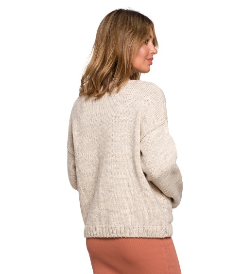 Sweter Kardigan Model BK074 Beige - BE Knit