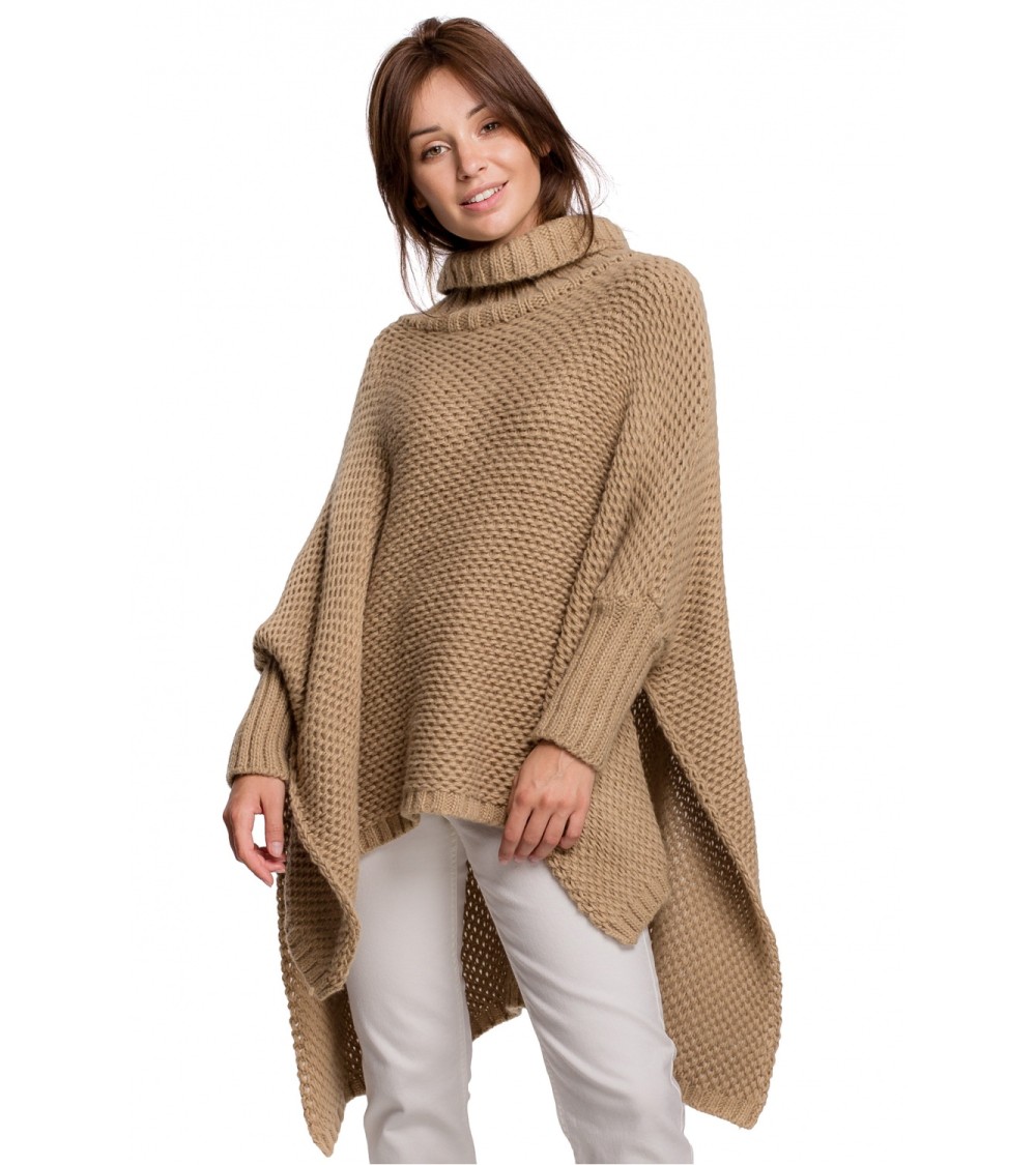 Sweter Ponczo Model BK049 Camel - BE Knit
