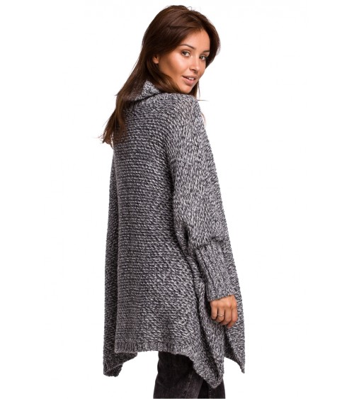 Sweter Ponczo Model BK049 Antracyt - BE Knit