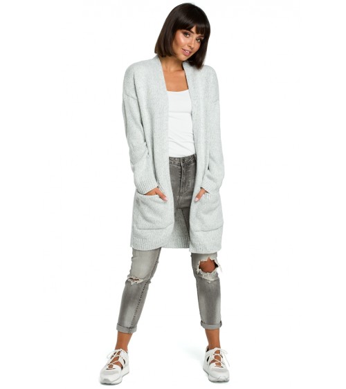 Sweter Damski Model BK001 Grey Melange - BE Knit