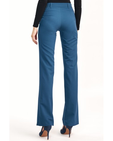 Lazurowe spodnie z rozszerzaną nogawką SD61 Lazur - Nife