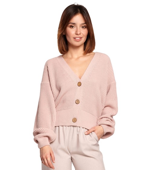 Sweter Kardigan Model BK067 Pink - BE Knit