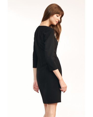 Sukienka Dopasowana czarna sukienka mini  S185 Black - Nife