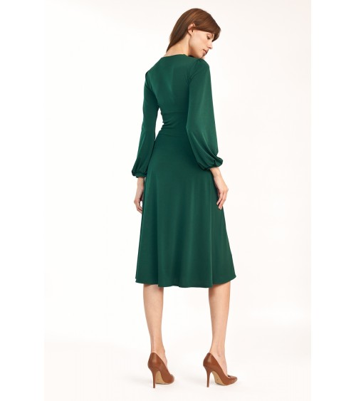Sukienka Klasyczna zielona sukienka midi S194 Green - Nife