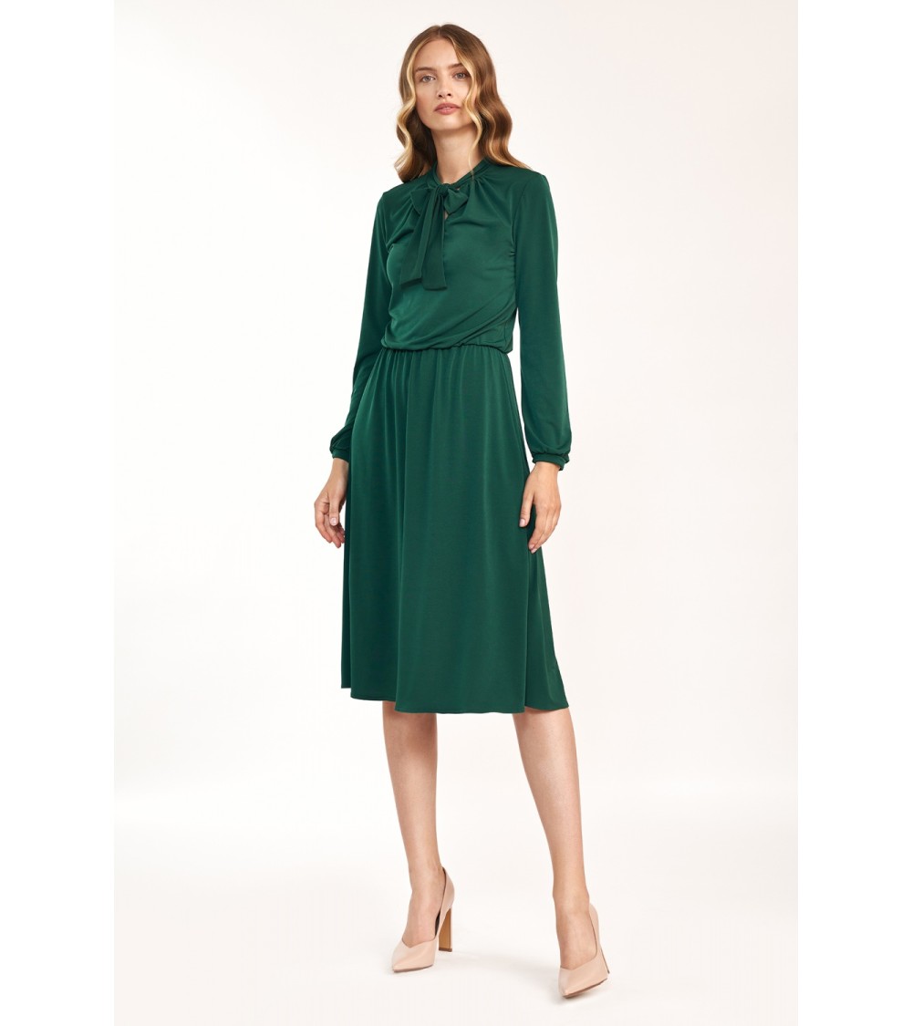 Sukienka Zielona sukienka z fontaziem S186 Green - Nife