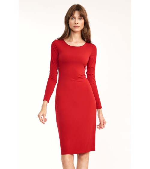 Sukienka Czerwona dopasowana sukienka S192 Red - Nife