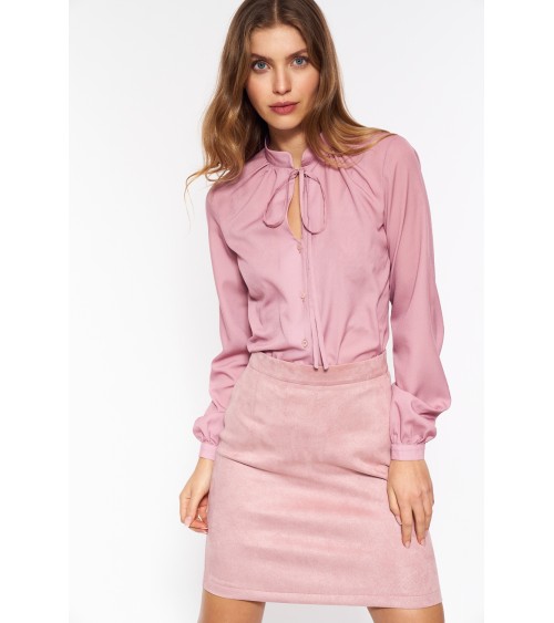 Spódnica Nubukowa różowa spódnica SP64 Pink - Nife