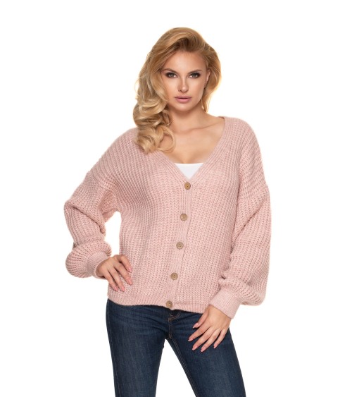 Sweter Kardigan Model 30077 Blady Róż - PeeKaBoo