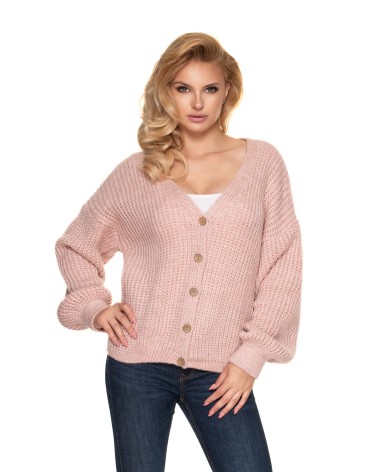 Sweter Kardigan Model 30077 Blady Róż - PeeKaBoo