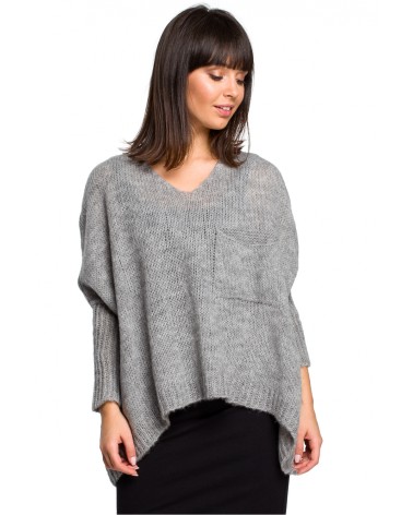 Sweter Damski Model BK018 Grey - BE Knit