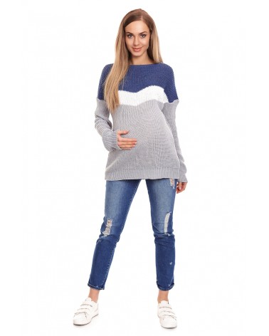 Sweter Ciążowy Model 40023 Jeans - PeeKaBoo