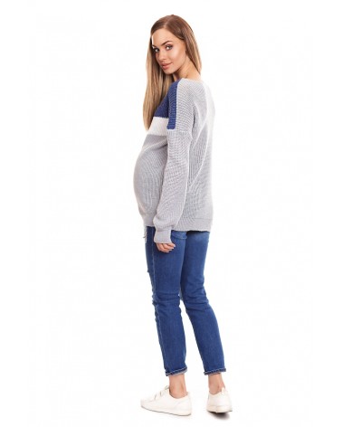 Sweter Ciążowy Model 40023 Jeans - PeeKaBoo