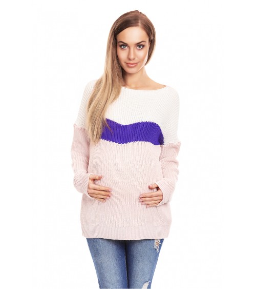 Sweter Ciążowy Model 40023 Powder Pink - PeeKaBoo