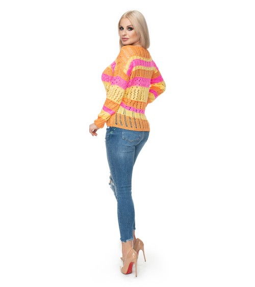Sweter Damski Model 30060 Pink/Yellow - PeeKaBoo