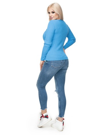 Sweter Damski Model 70021 Jeans - PeeKaBoo