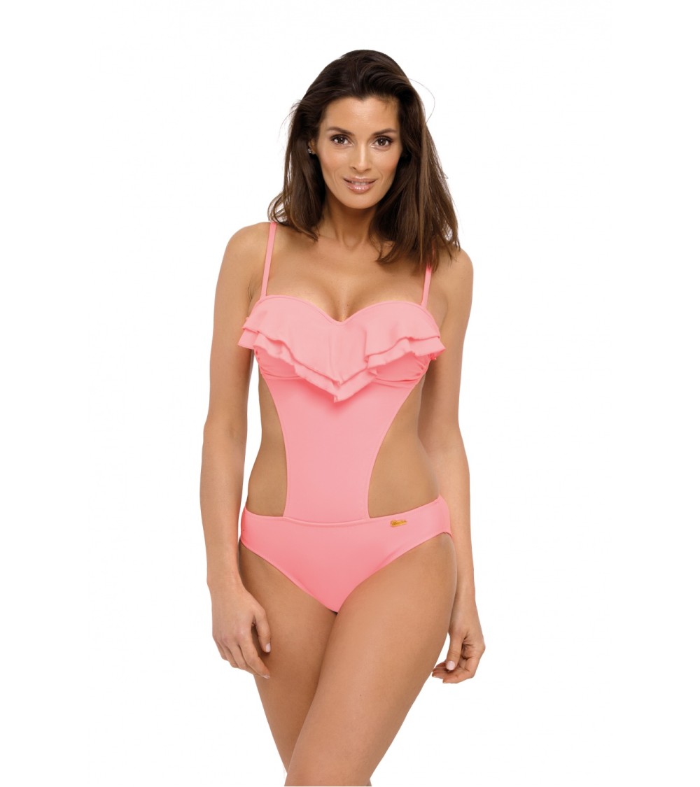 Jednoczęściowy strój kąpielowy Kostium kąpielowy Model Belinda Origami M-548 Pastel Pink - Marko
