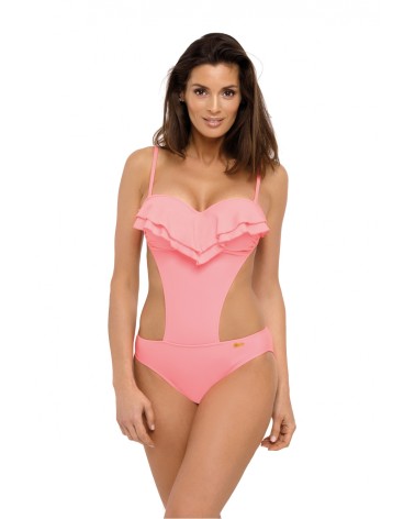 Jednoczęściowy strój kąpielowy Kostium kąpielowy Model Belinda Origami M-548 Pastel Pink - Marko
