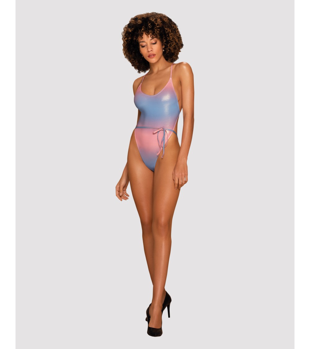 Jednoczęściowy strój kąpielowy Kostium kąpielowy Model Rionella Pink/Blue - Obsessive
