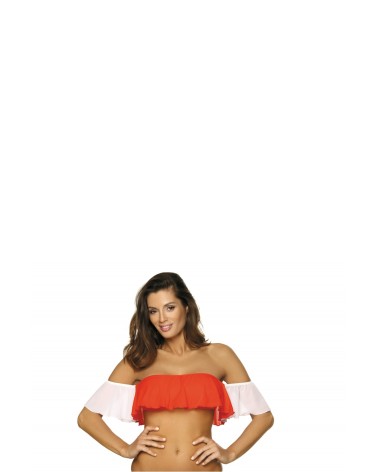 Kostium dwuczęściowy Top kąpielowy Model Grace Gerbera-Bianco M-488 Orange/White - Marko