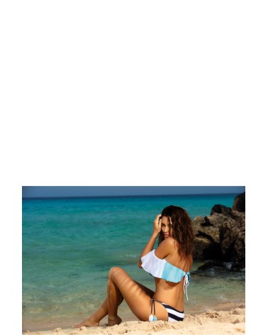 Kostium dwuczęściowy Top kąpielowy Model Grace Fata-Bianco M-488 Blue/White - Marko