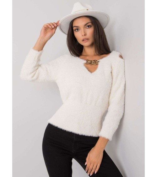 Sweter Chunky Knit z ażurowym wzorem F1054