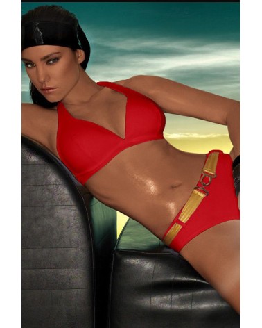 Kostium dwuczęściowy Kostium kąpielowy Lady Madonna Red Belt - Demi Saison