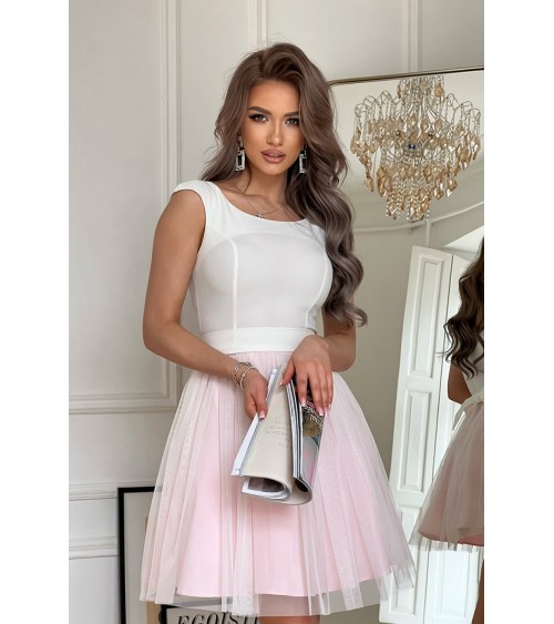 Sukienka Model 283-32 Ecru/Pink - Bicotone