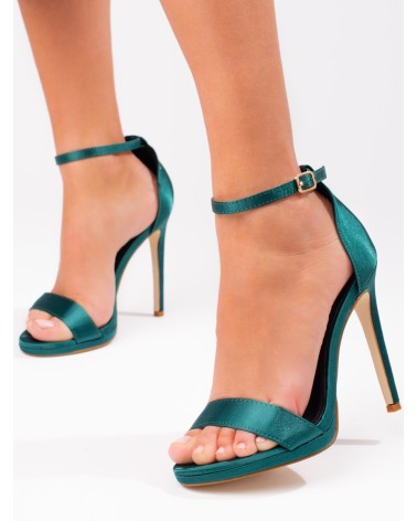 Zielone sandały na szpilce damskie