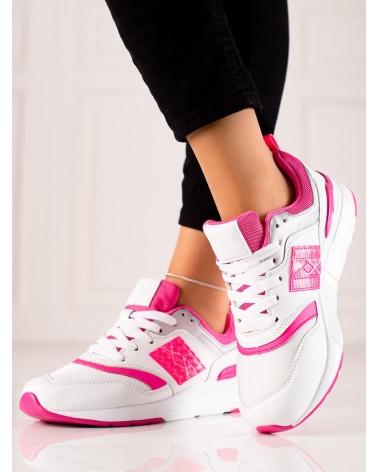 Buty sportowe damskie biało różowe
