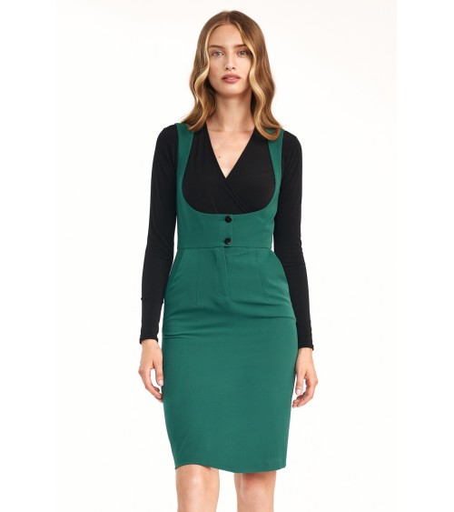 Sukienka Zielona sukienka z guzikami S183 Green - Nife