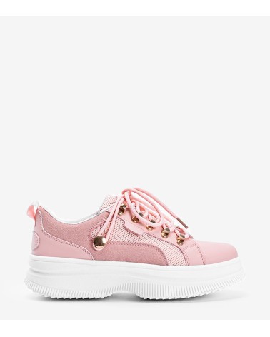 Różowe sneakersy na wysokiej podeszwie Tifel