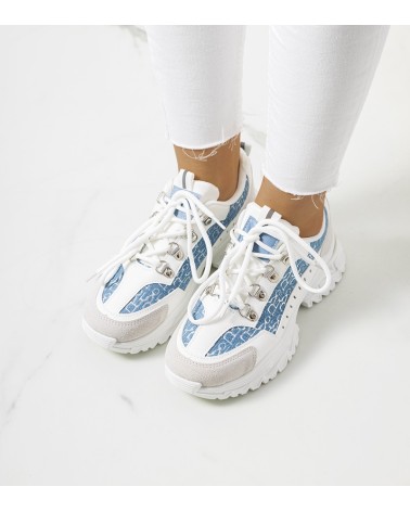 Biało niebieskie sneakersy damskie Remmers