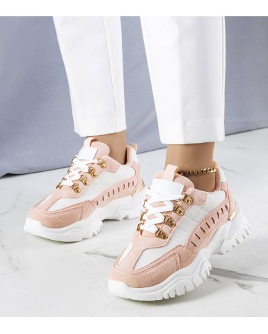Biało-różowe sneakersy Mindy