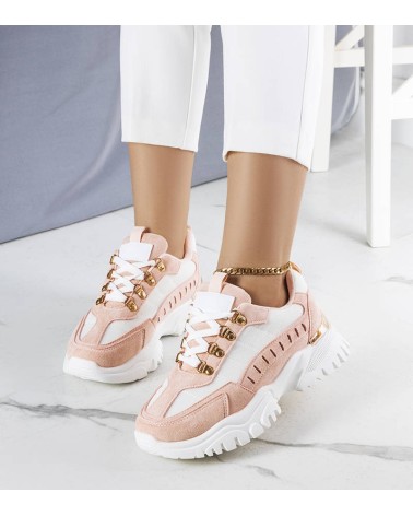 Biało-różowe sneakersy Mindy