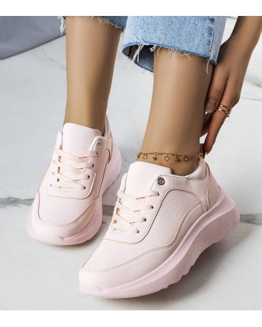 Różowe sneakersy na modnej podeszwie Panetier