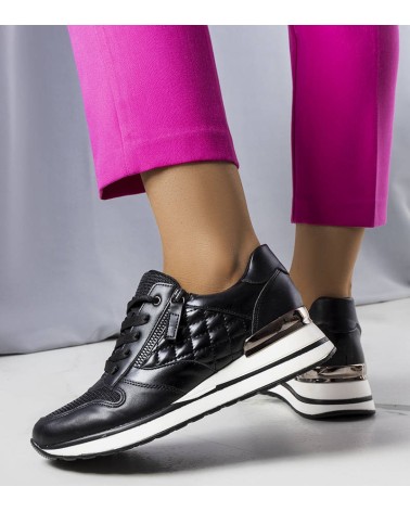 Czarne sneakersy z łączonych materiałów Goulet