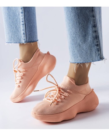 Różowe materiałowe buty sportowe Lavallée