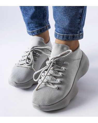 Szare materiałowe buty sportowe Lavallée