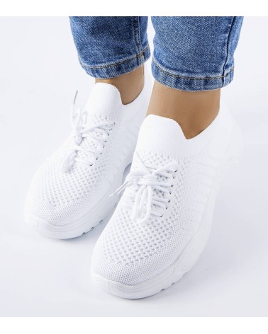 Białe sneakersy z elastyczną cholewką Gois