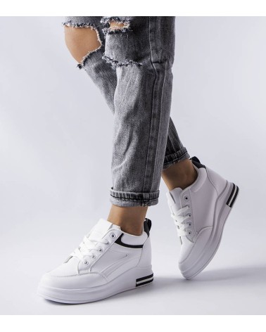 Białe sneakersy z brokatowymi wstawkami Bonevil