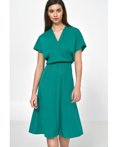 Sukienka Wiskozowa sukienka o kimonowym kroju w kolorze zielonym S222 Green - Nife