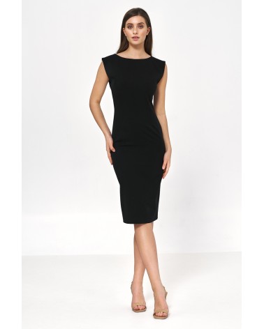 Sukienka Czarna sukienka o ołówkowym fasonie S220 Black - Nife