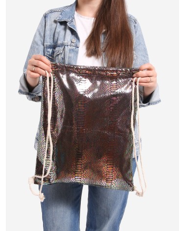 Worek materiałowa torba plecak metaliczny