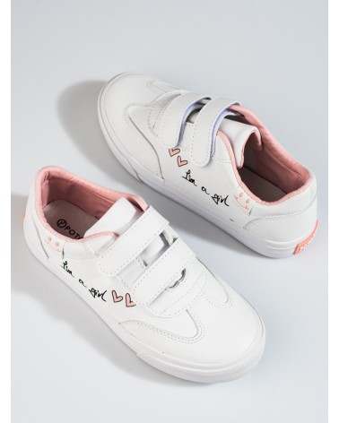 Buty sportowe na rzep dla dziewczynki Potocki białe